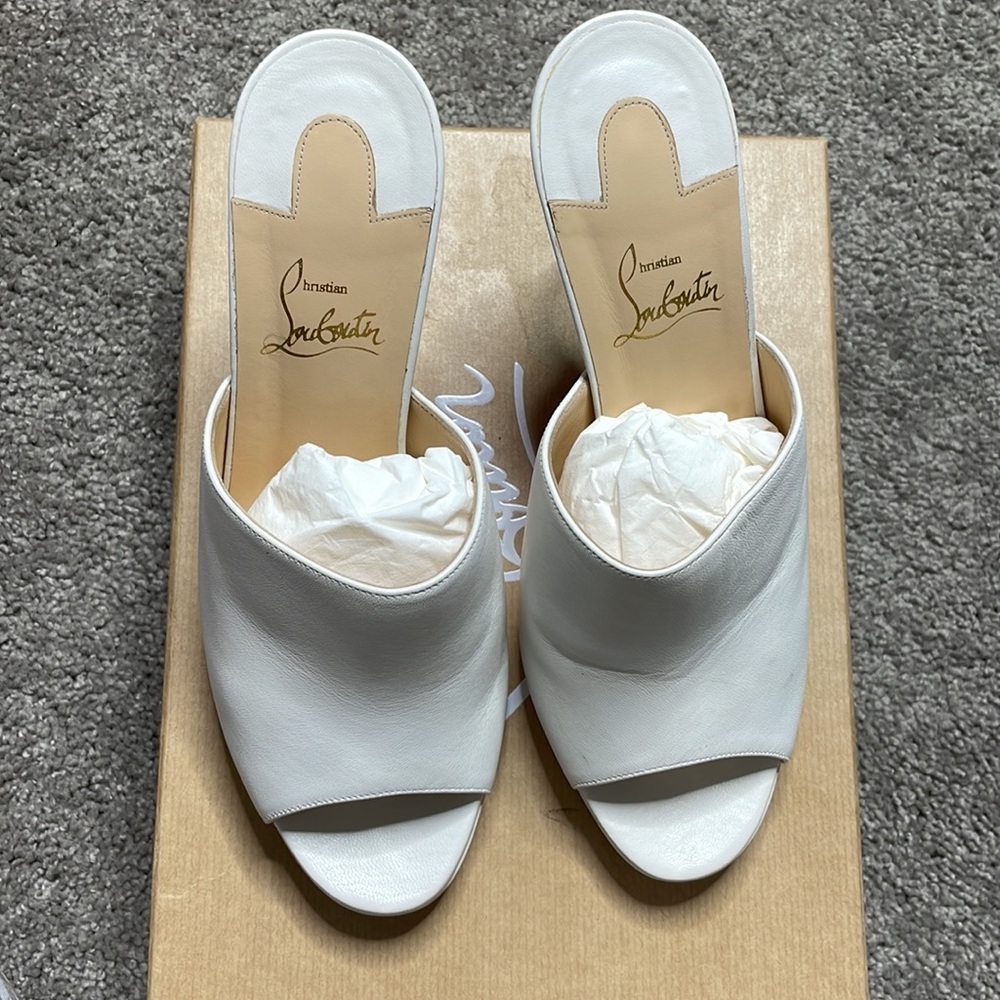 Nappa Pigamule 100 Slide Sandals 39 White - Picture 5 of 13